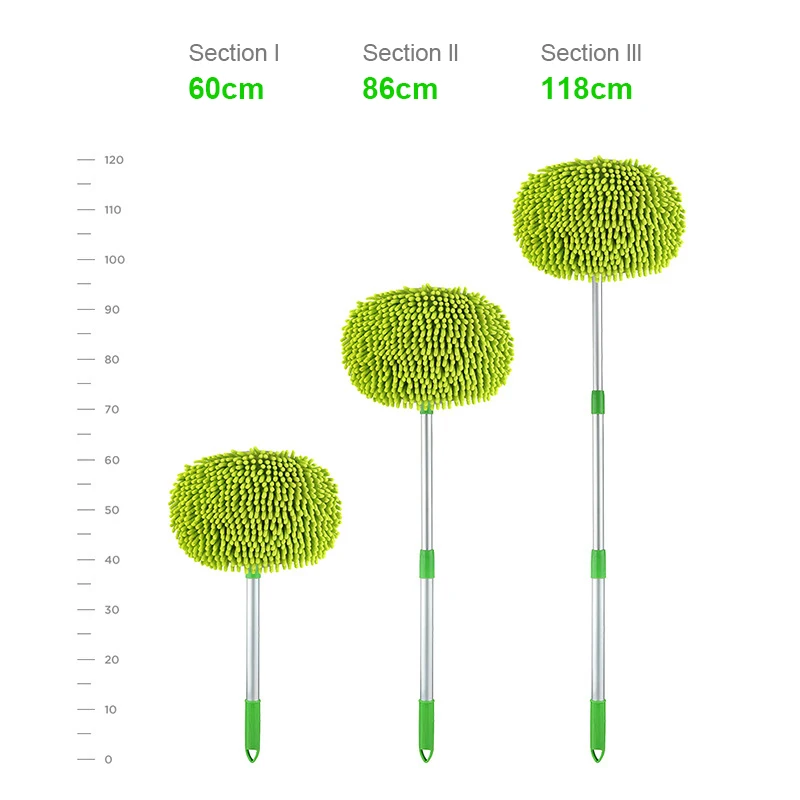 Upgrade Three section telescopic car washing mop Super absorbent Car Cleaning Car brushes Mop Window Wash Tool Dust Wax Soft Mop