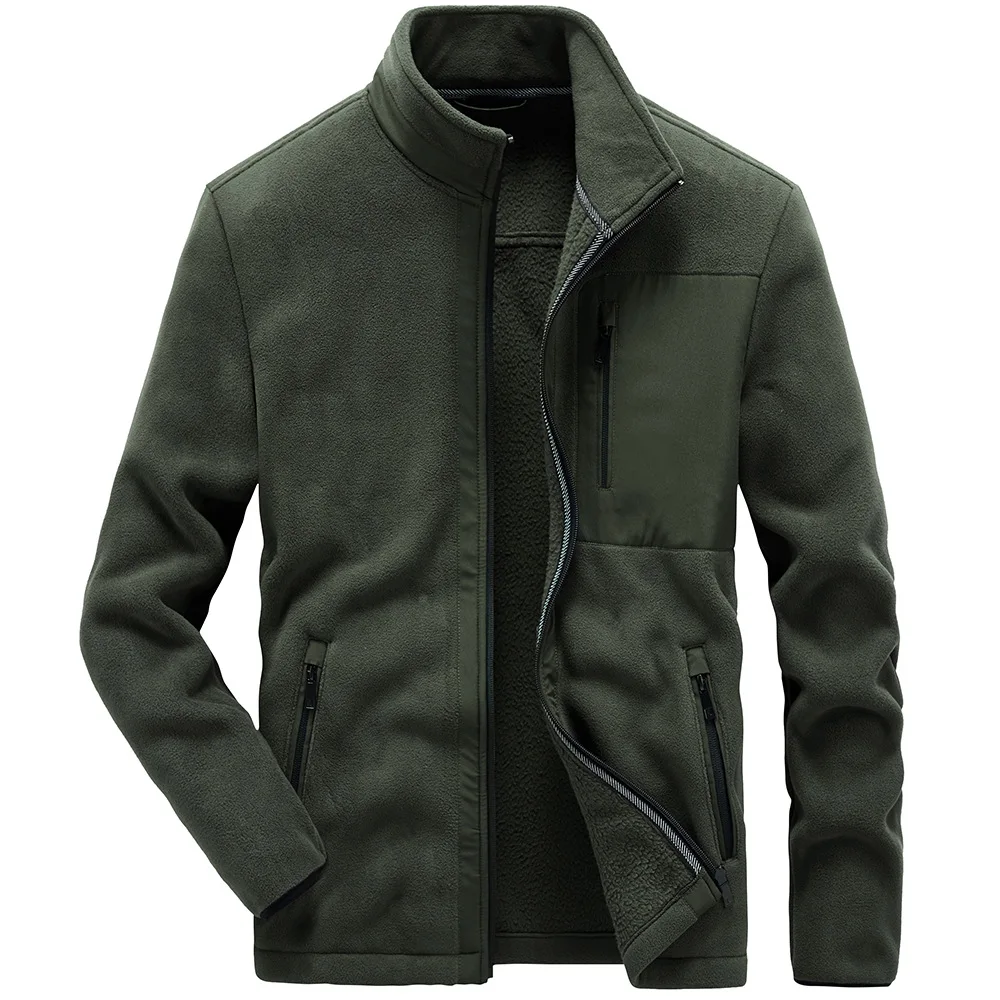 2023 Men\'s Casual Fleece Warm Autumn Winter Jackets Fashion Stand Collar Cardigan Sweatershirt Sportwear Men Jacket Coats MY245