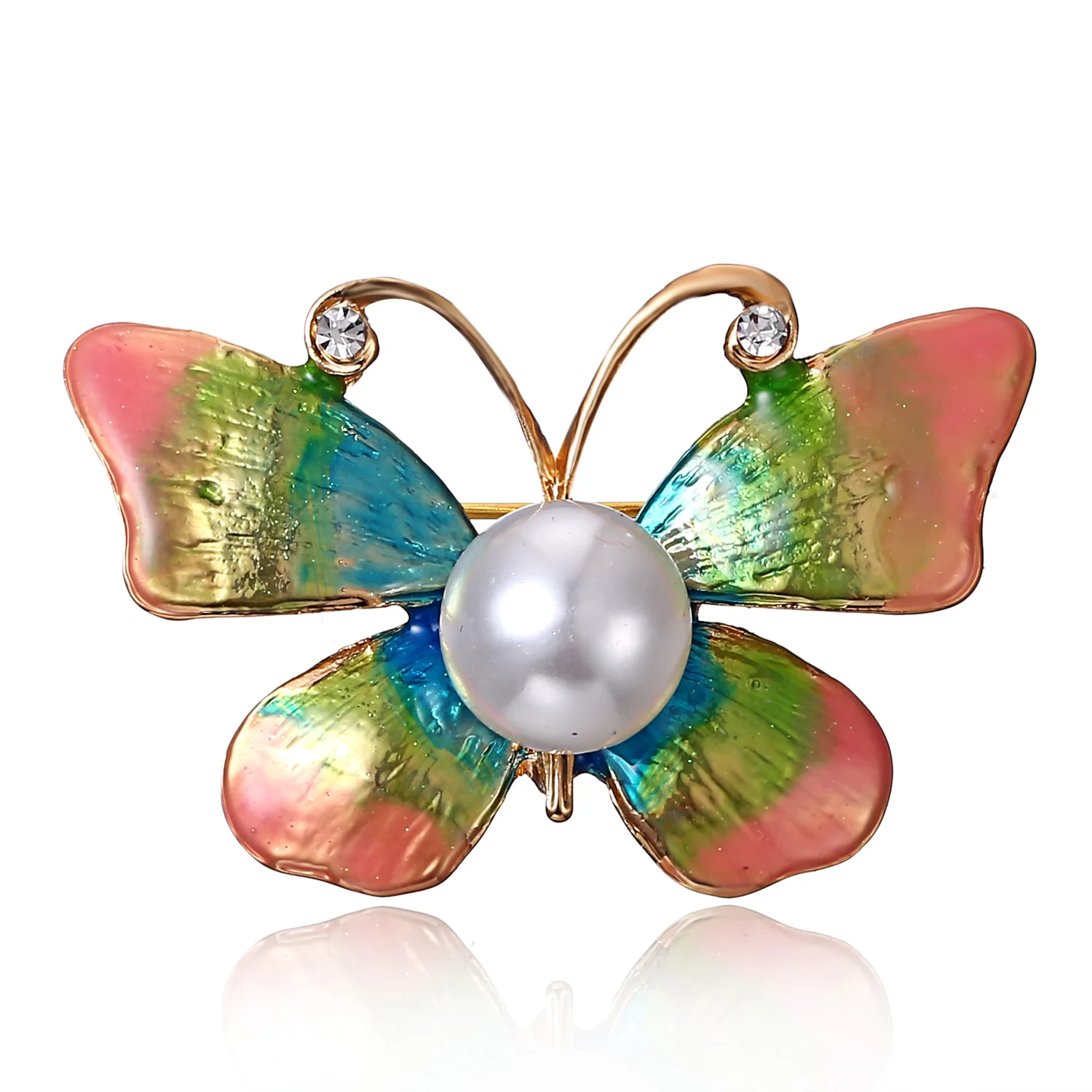 Rinhoo Vintage Schmetterling Flügel Brosche Elegante Tier Strass Imitation Perle Insekt Schmetterling Pin Abzeichen Hochzeit Partei Schmuck – Detail 33