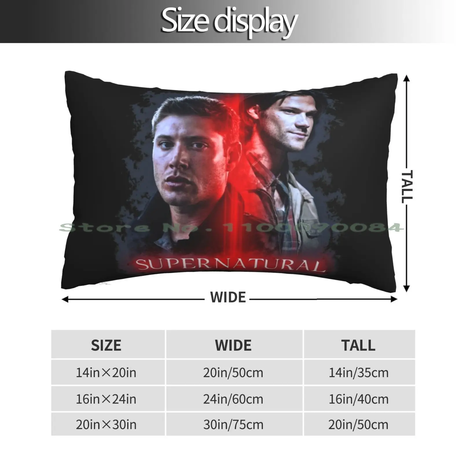 Supernatural Pillow Case 20x30 50*75 Sofa Bedroom Supernatural Dean Winchester Jensen Ackles Sam Winchester Jared Padalecki Spn