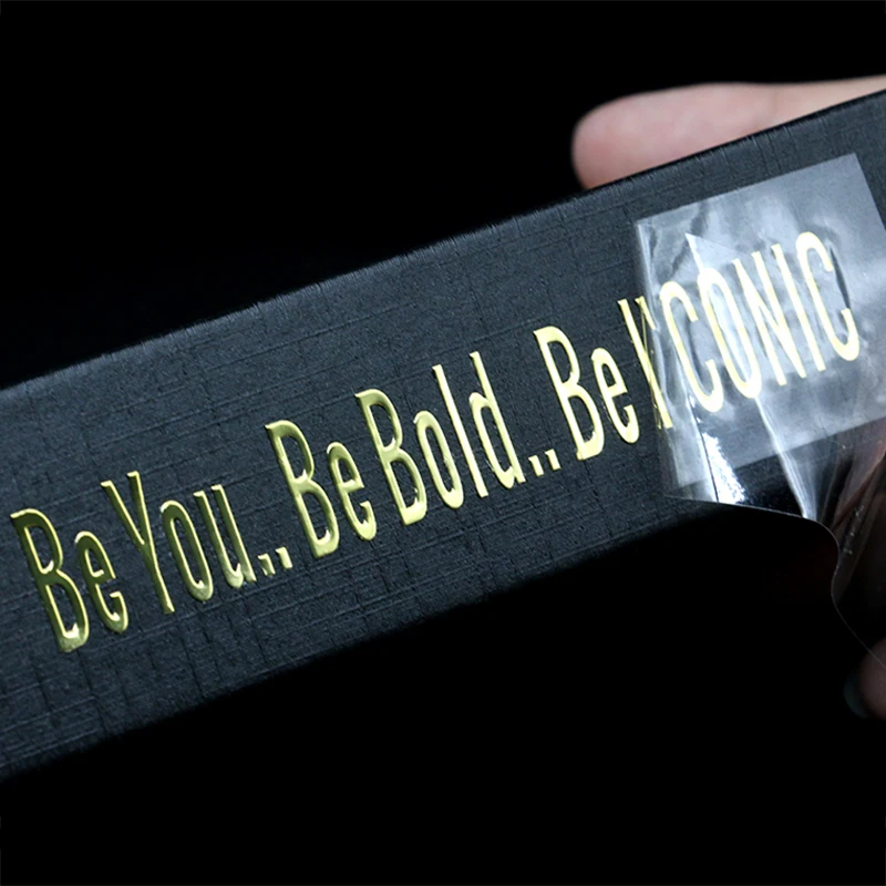 Golden Custom 3D Stickers Personalise Clear Metal Labels Waterproof Box Bottle Decal