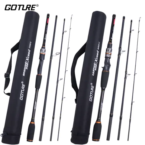 Goture-4 피스 루어 낚싯대 1.98M 2.1M 2.4M 2.7M 3M 30T + 24T, 탄소 섬유 스피닝 캐스팅 낚싯대베이스 파이크 여행로드