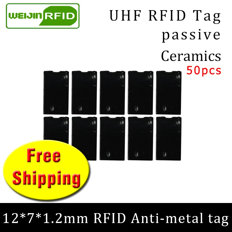 UHF RFID anti-metal tag 915mzh 868mhz Alien H3 50pcs free shipping tools management 12*7*1.2mm thin smart card passive RFID tags