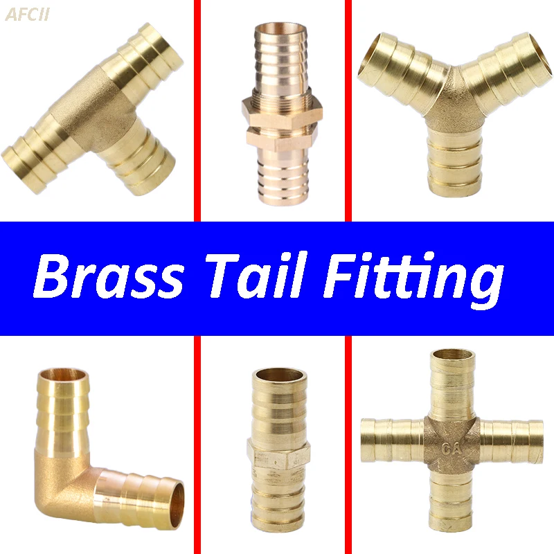 Copper Pagoda Connector Brass Barb Pipe Fitting 2 3 4 Way Connector for 4mm 5mm 6mm 8mm 10mm 12mm 19mm Hose Water Tube Fittings