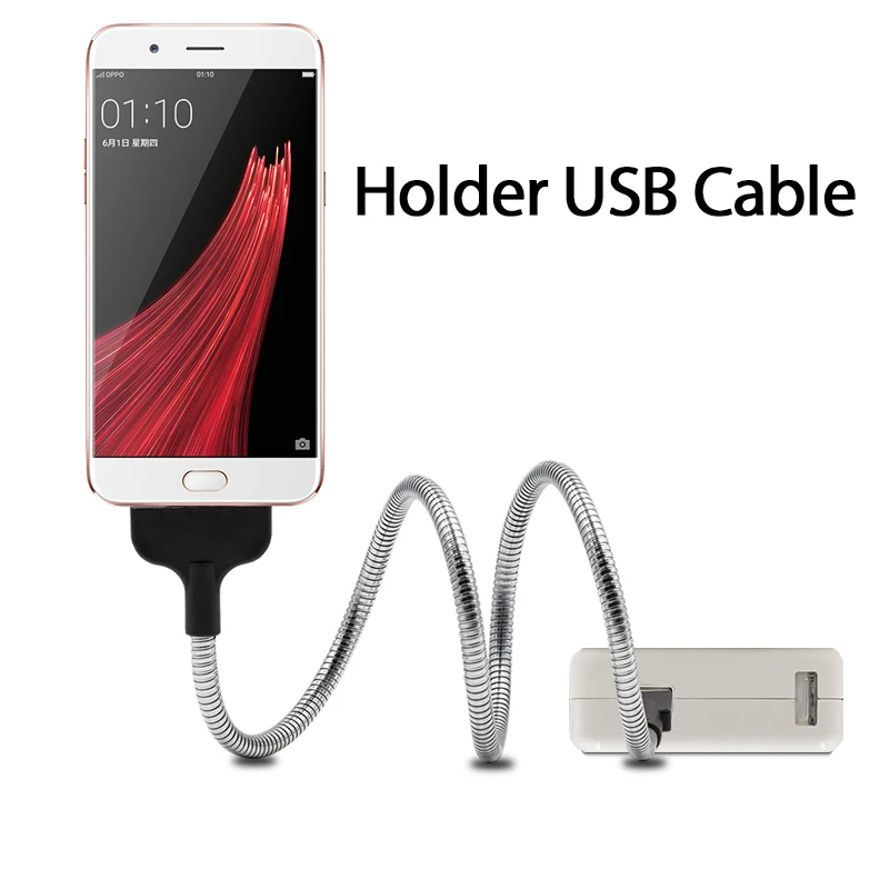 Sindvor Phone Charger Palm Bracket Holder Flexible Stand UP USB Charging Data Cable For iPhone 6 7 8 Plus X SE iPad Smartphones image 4