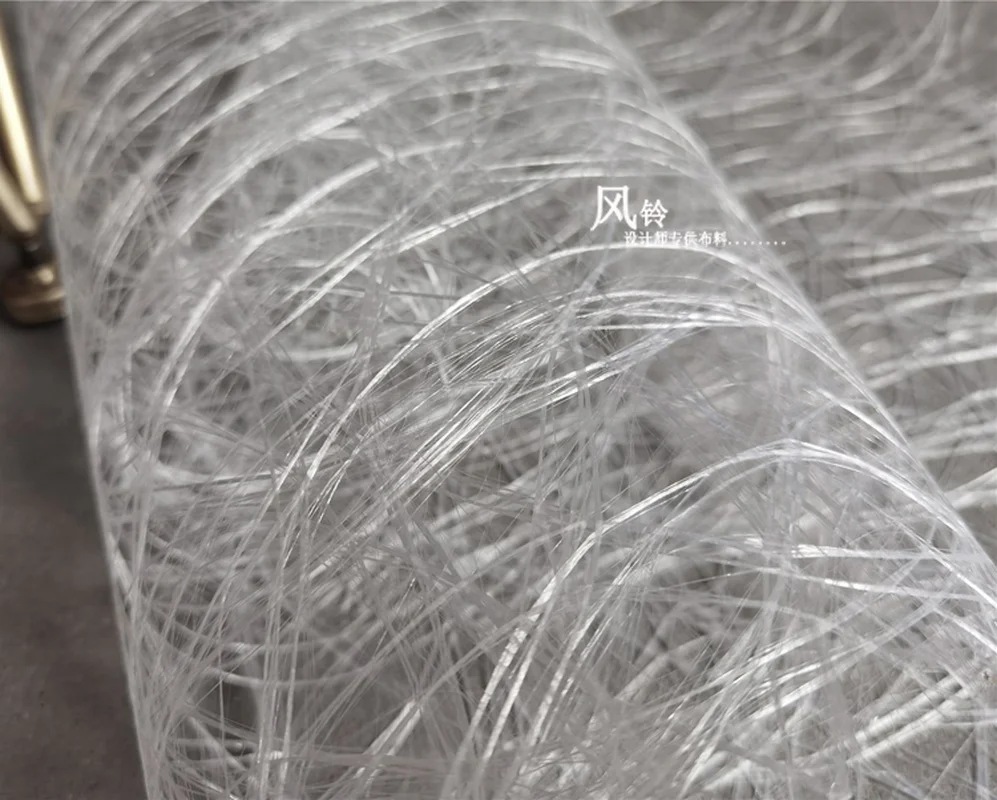 Tela de malla ahuecada para decoración, tejido de diseño de ropa creativa, color blanco y negro, textura Irregular de nido de pájaro, manualidades DIY, utilería de flores