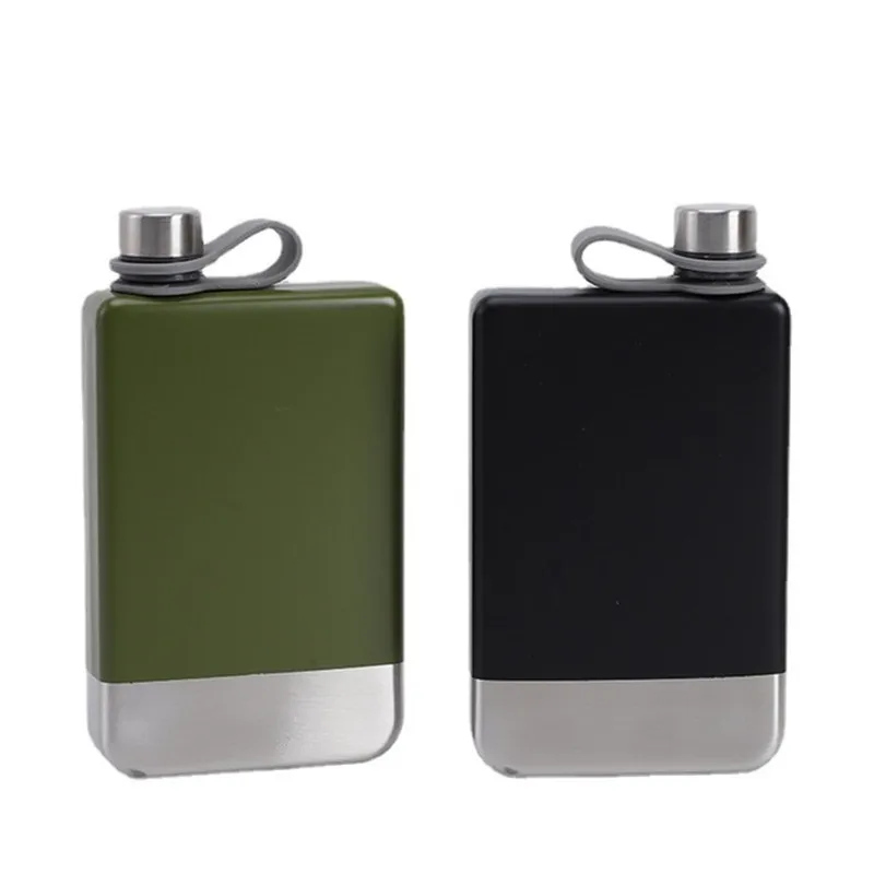 9oz Paint Portable Wine Bottle Stainless Steel Hip Flask Creative Flat Outdoor Liquor Bottle