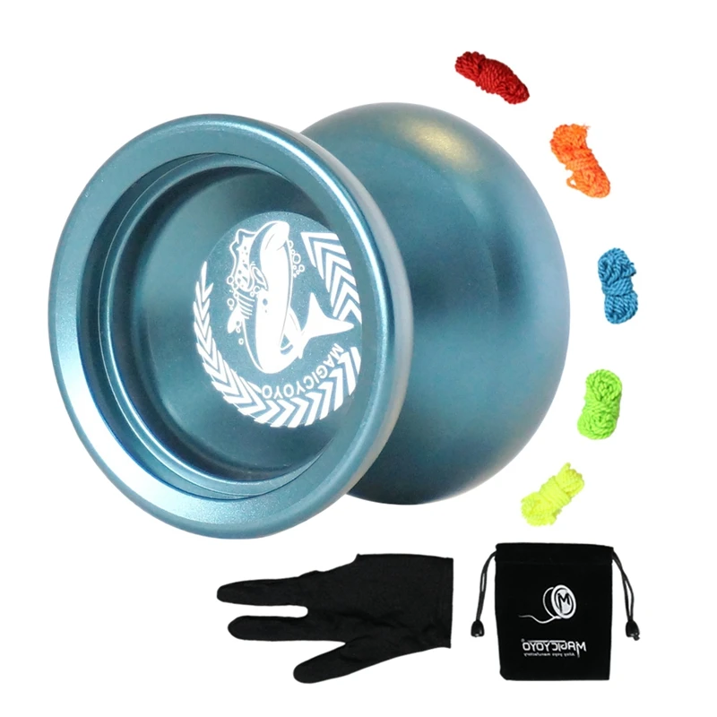 MAGICYOYO N12 Shark Honor Yoyo Unresponsive Professional Yoyo Aluminum Alloy Long Time Spinning Yoyo With Yoyo Strings