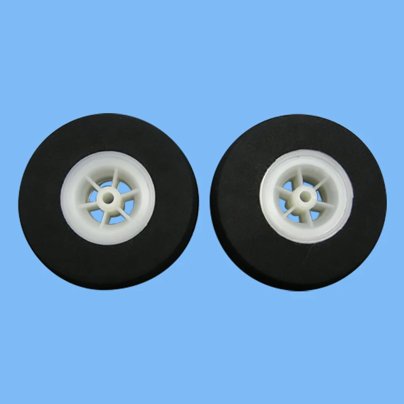 2 Pcs  Landing Gear Light Sponge Wheels Nylon Hub Color White Dia 25mm-75mm For RC Aircraft Model Replacement Parts