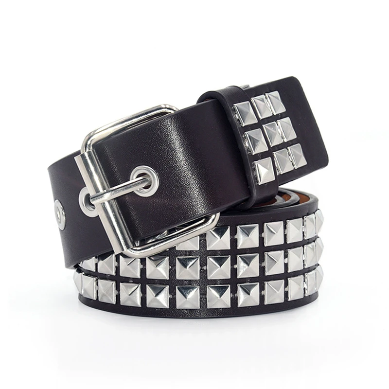 Pyramid Fashion Rivet Belt Men Women's Studded Belt Punk Rock With Pin Buckle Hardware Jeans Designer Female Waist Belts