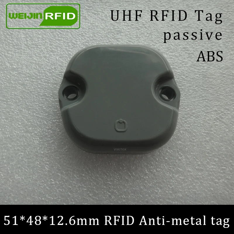 

UHF RFID anti-metal tag 915mhz 868mhz Impinj Monza4QT EPCC1G2 6C 51*48*12.5mm pallet durable ABS smart card passive RFID tags