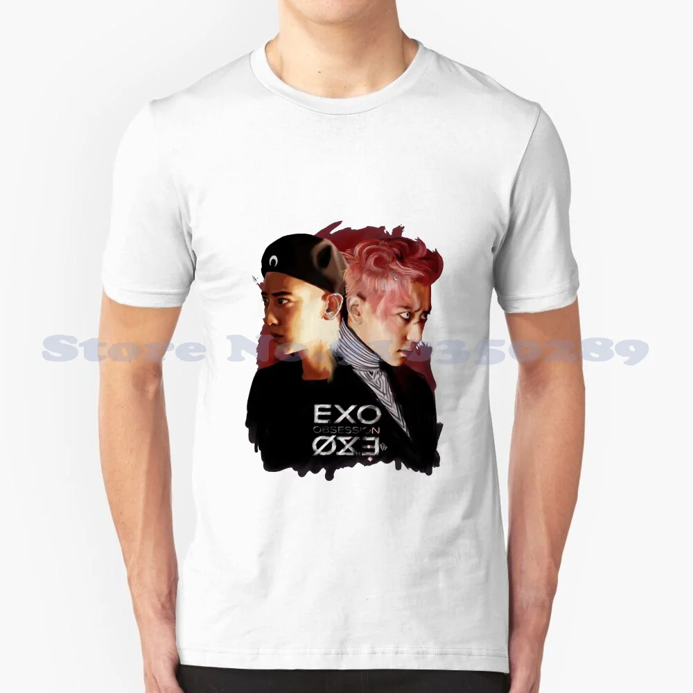 Chanyeol Fanart 100% Cotton T-Shirt Fanart Hanyeol X