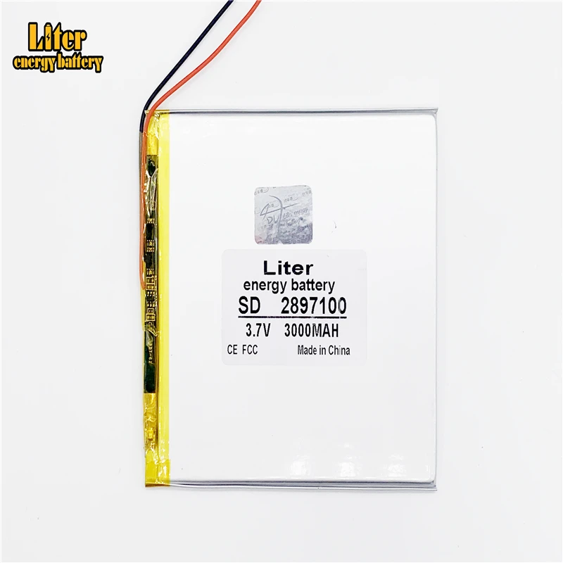 Литровая энергетическая батарея хорошего качества 3,7 в, 3000 мАч 2897100, полимерная литий-ионная/литий-ионная батарея для планшетного ПК, GPS,mp3,mp4