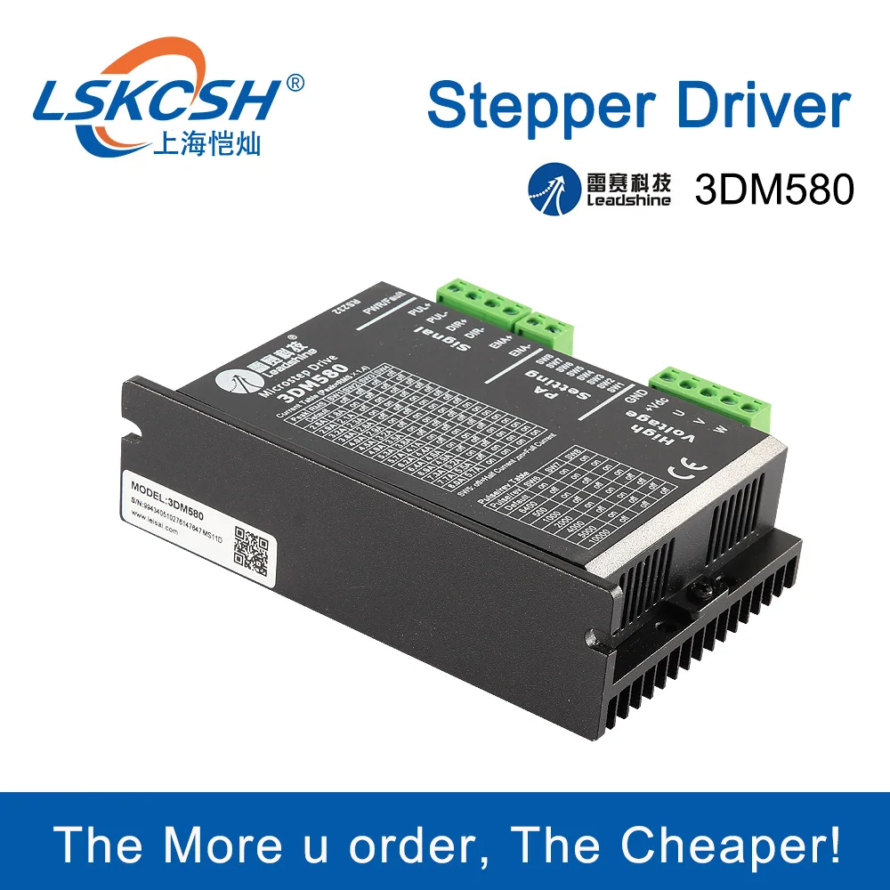 LSKCSH 3 Phase Laser Leadshine Stepper Driver 3DM580 18-50V DC 1.0-8.0A for Co2 Laser Engraving Cutting Machines  1390/1410