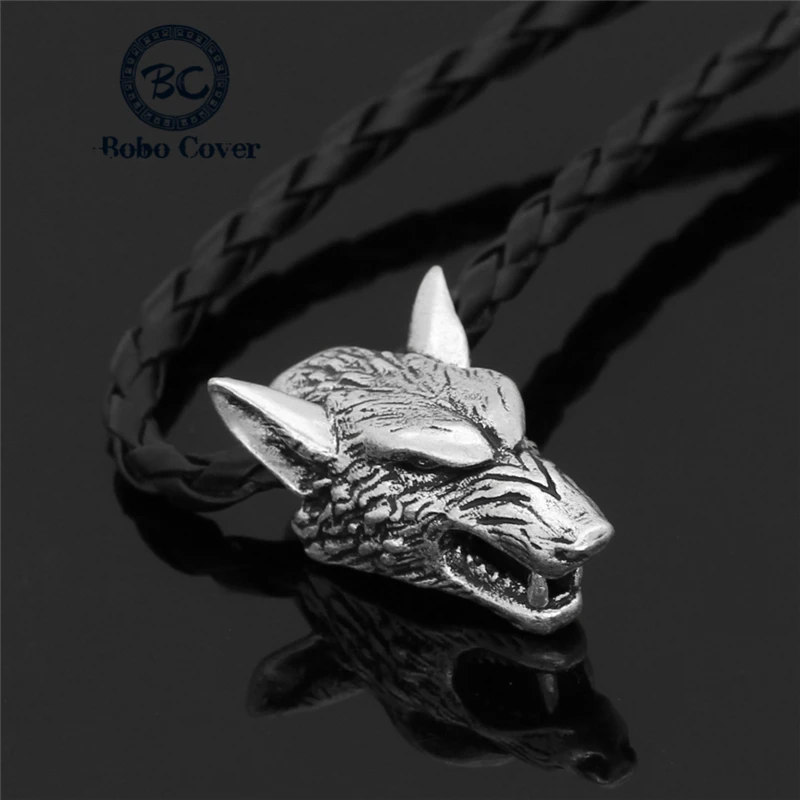 Punk Rock Wolf head Pendant Cool Girl Jewelry Necklace Vintage Accessories With Leather Rope Chain Handsome Tough Guy Gifts New