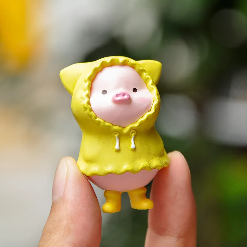 6pcs Cute Little Pig Doll Ornaments Little Pig Desktop Cake Decoration Car Decoration Micro Landscape DIY Home Decorations