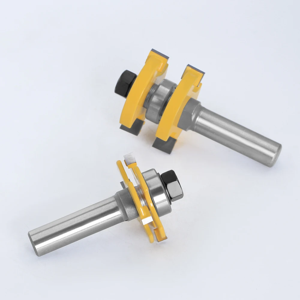 Imagem -05 - tipo Ajustável Haste Tenon Cutter Wood Bit t tipo Groove e Tongue Router Fresa para Carpintaria 12 mm Pol Pcs por Conjunto t