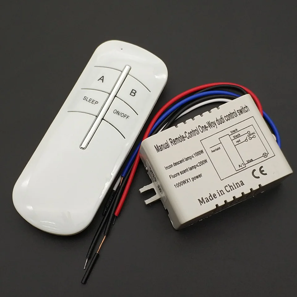 1 Way Wireless ON / OFF 220V Lamp Remote Control Switch Receiver Transmitter 220 V One-Way