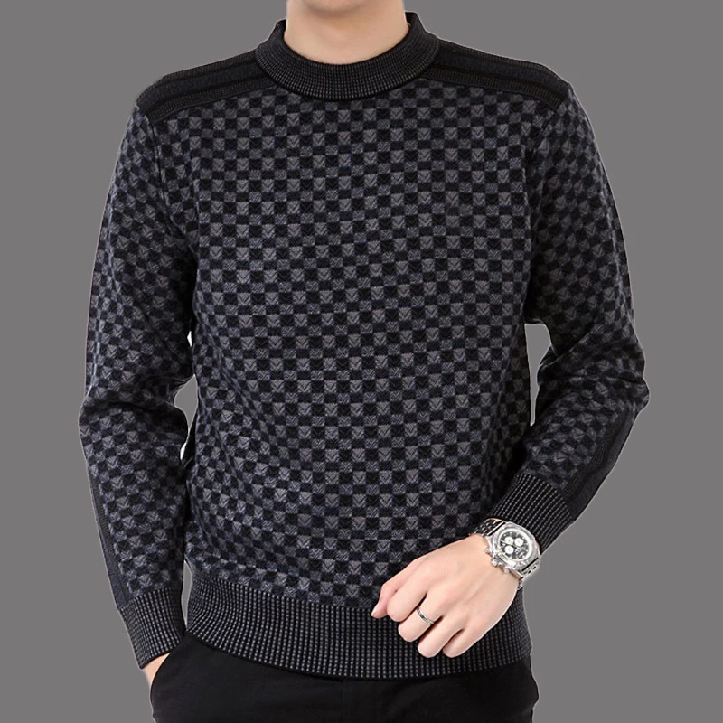 DIMUSI Sweter Pria Musim Gugur Musim Dingin Kasmir Hangat Tebal Kasual Pullover Leher Kura-kura Pria Slim Fit Baju Rajut Sweter Klasik