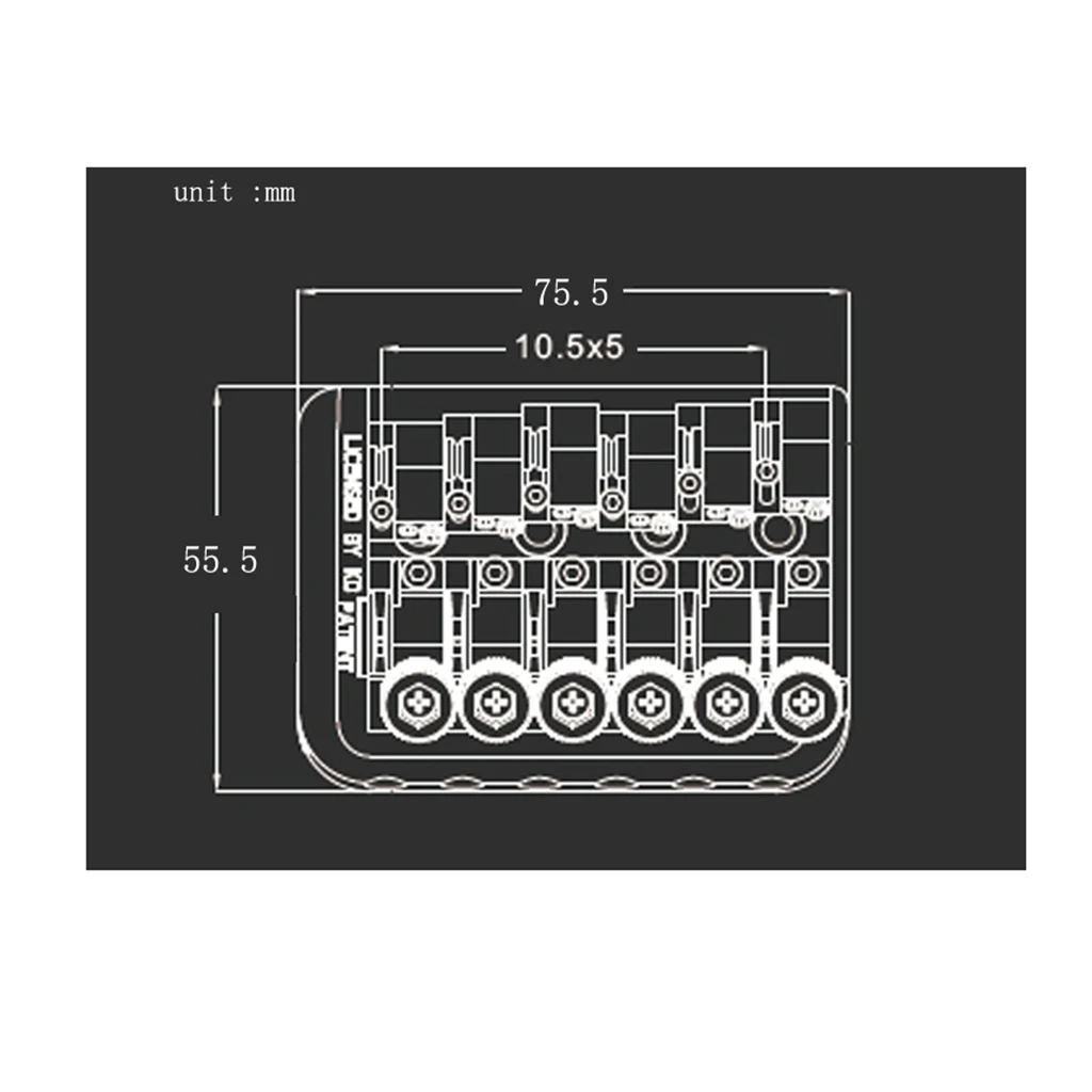 A Set 6 String Fixed Bridge With Wrench Lock Nut Screws For Headless Electric Guitar Parts