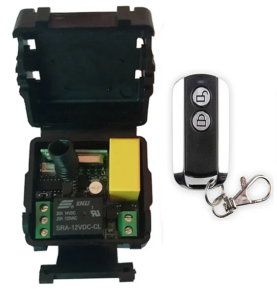 Новейший мини-размер AC 220 В 1 канал 1 канал 10A RF беспроводной пульт дистанционного управления система переключения, приемник + металлический передатчик гаражные ворота жалюзи