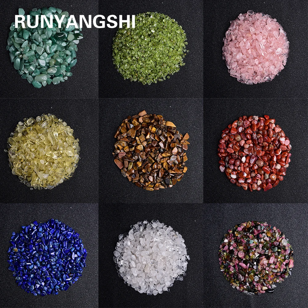 50g Natural Irregular Crystal Quartz Rock Tumbled Crushed Stone Healing Reiki Gemstones for Garden Aquarium Plants Decoration