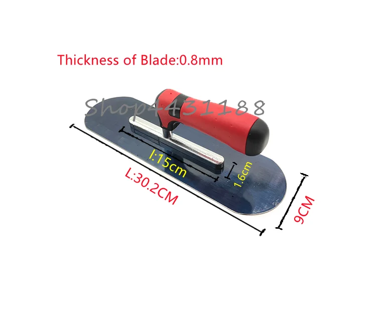 302*90mm Round head integrated molding Carbon steel Blade Plastic Handle  Plaster Trowel Construction Concrete Spatula Tool