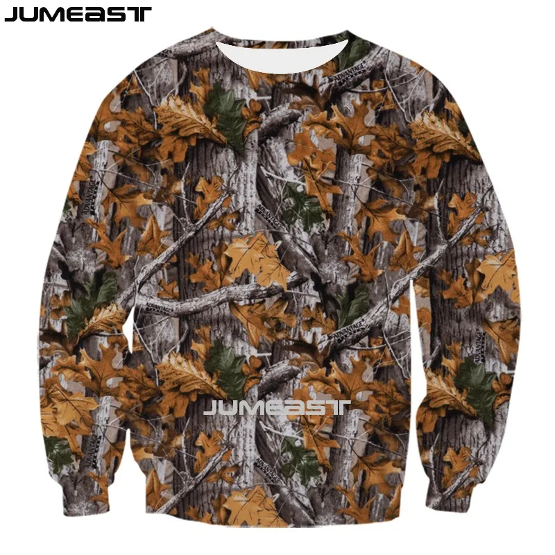 Jumeast Men Women 3D Sweatshirt Reed Camouflage Hunting Oversized Harajuku Long Sleeve T Shirt Spring Autumn Pullover Tops Tees