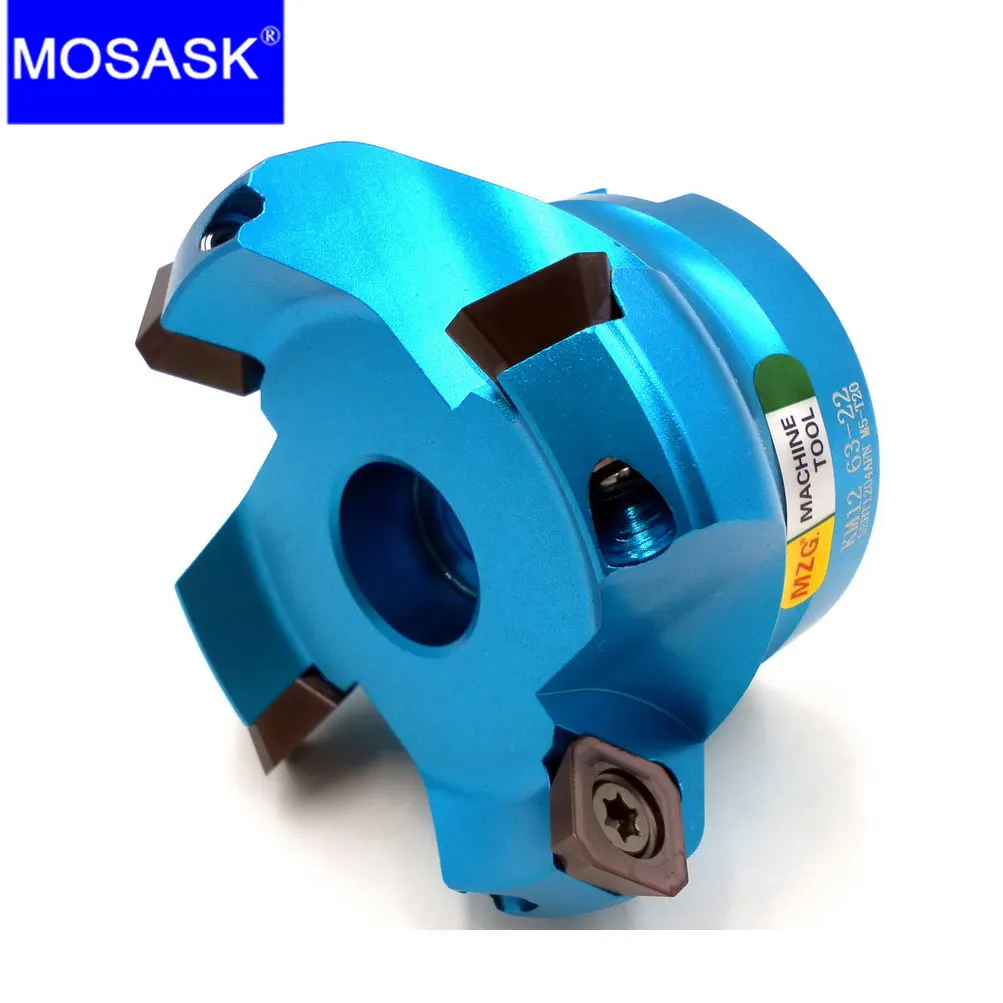 MOSASK AL-KM Cutting KM12R 63 50 80 100 MM Cemented Carbide Blade SEHT1204 CNC Lathe Mill Aluminum Face Milling Cutter