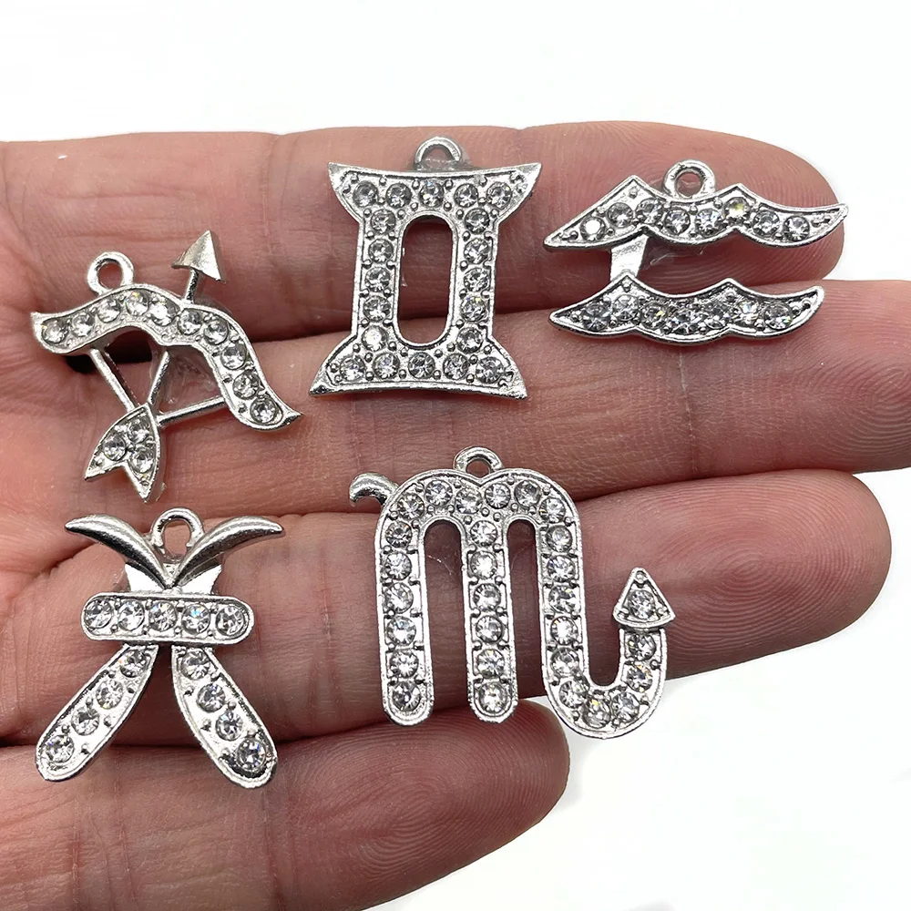 12 constellations Rhinestone Charms Designer Shoes Decaration Badg Pendant Clogs Kid Girls Women Gifts
