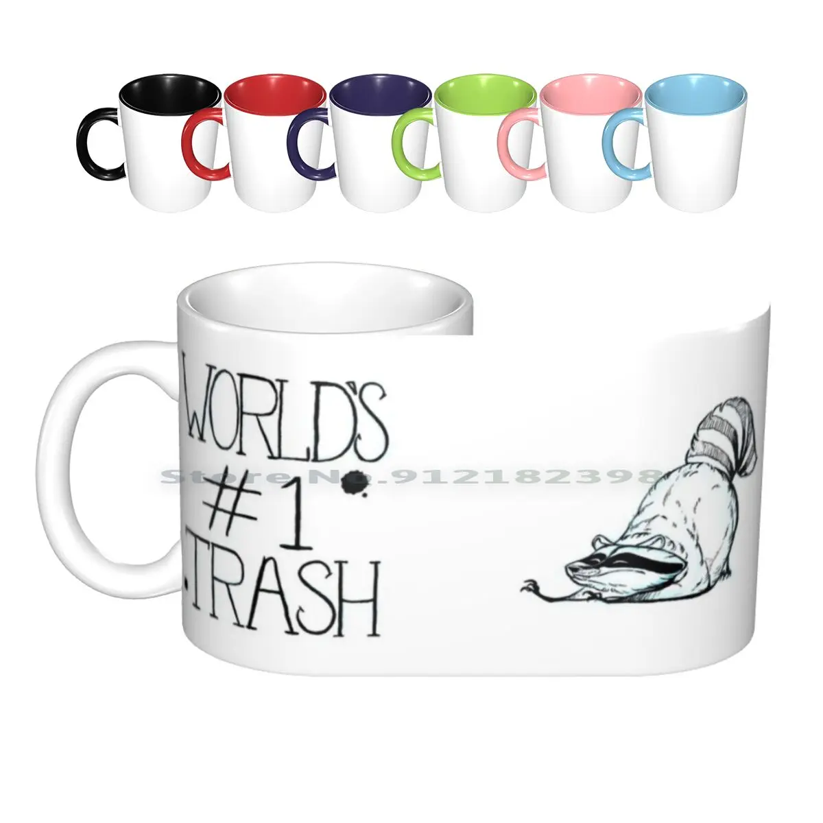 World's #1 Trash Ceramic Mugs Coffee Cups Milk Tea Mug Raccoon Webcomic Comic Creative Trending Vintage Gift Bottle Cup