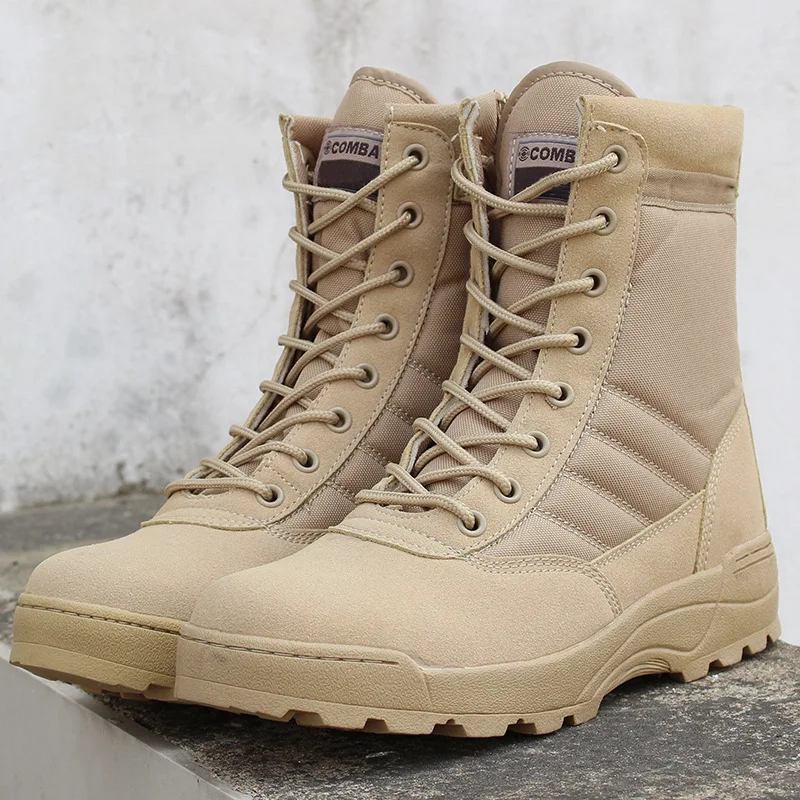 SWAT Us Military Leather Combat Boots for Men Summer Breathable Combat Bot Infantry Tactical Boots Army Bots Outdoor Work Shoes