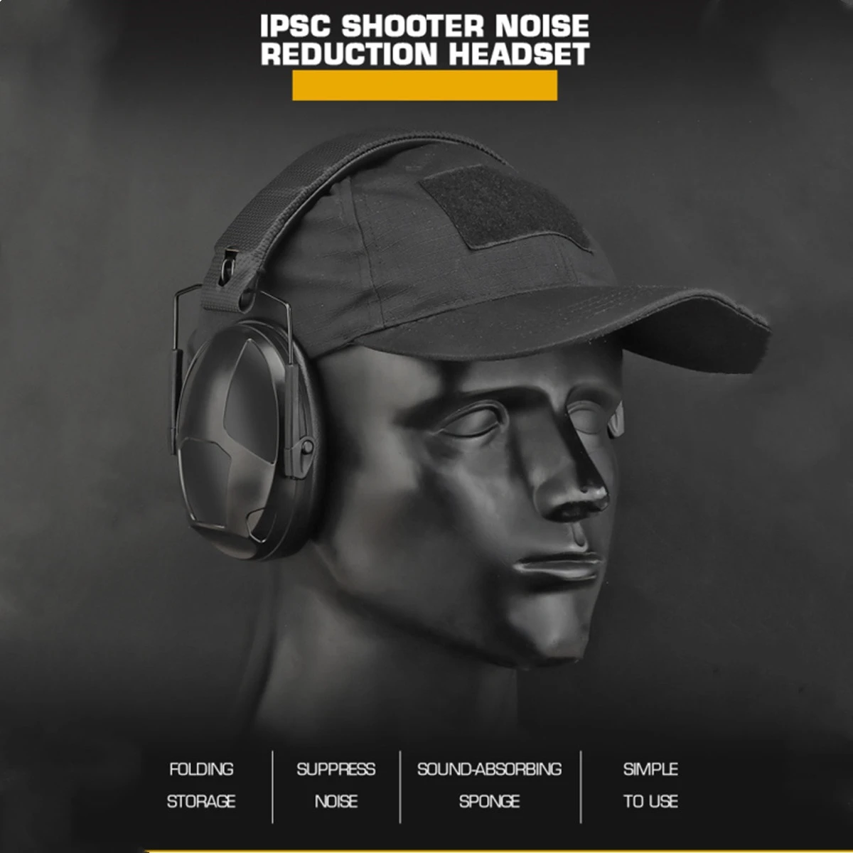 Auriculares con reducción de ruido para disparar, cascos IPSC antiruido, Protector auditivo plegable para caza y tiro