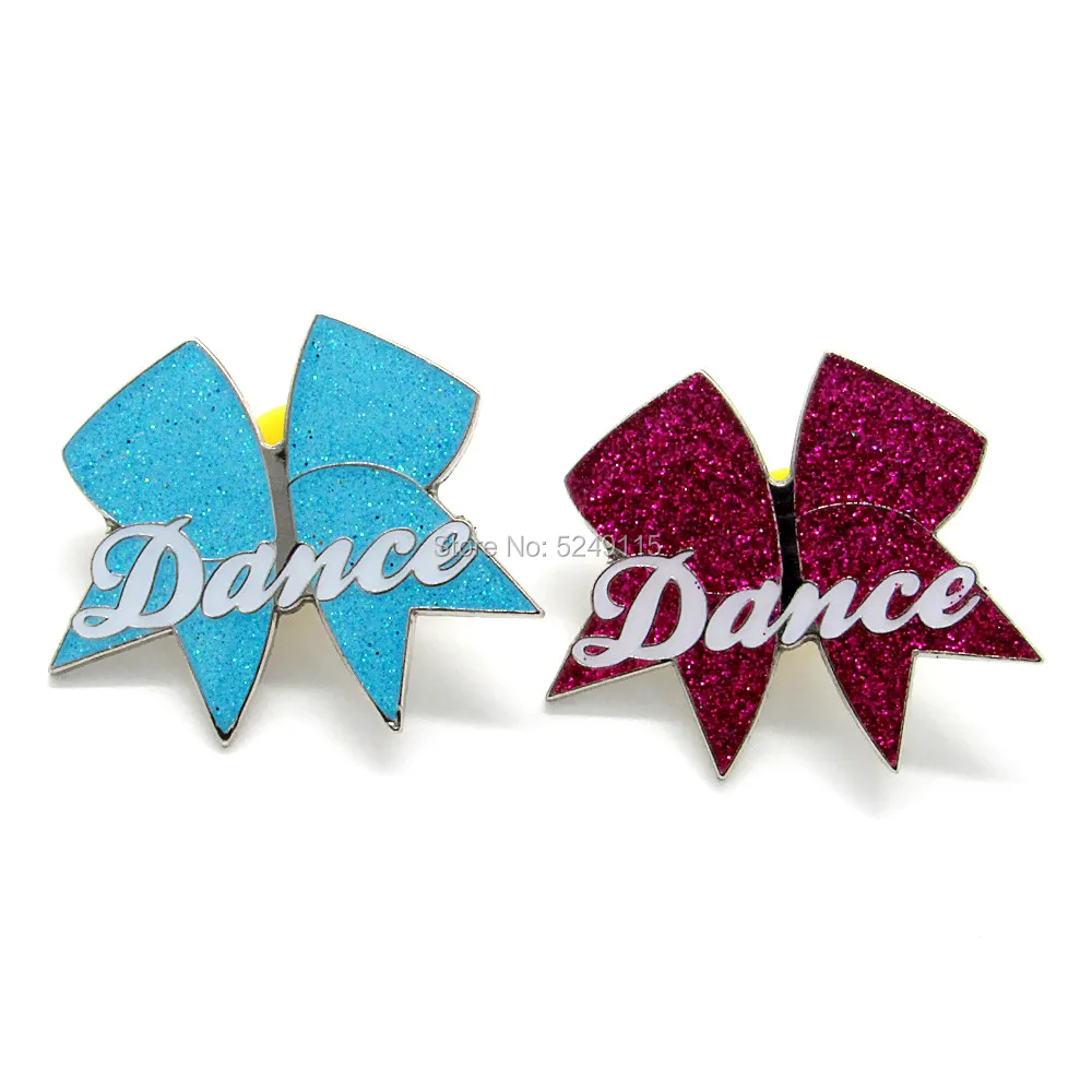 retail and stock 1.5inch enamel with glitter dance pins badge