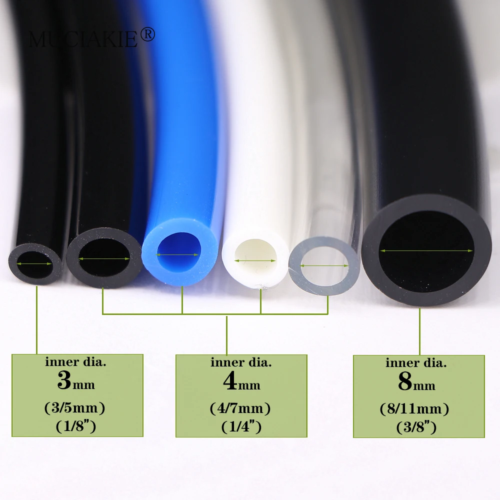 3/5mm 4/7mm 8/11mm New PVC Garden Water Hose Irrigation Watering Tubing 1/8\'\' 1/4\'\' 3/8\'\' Black White Blue Transparent Hose