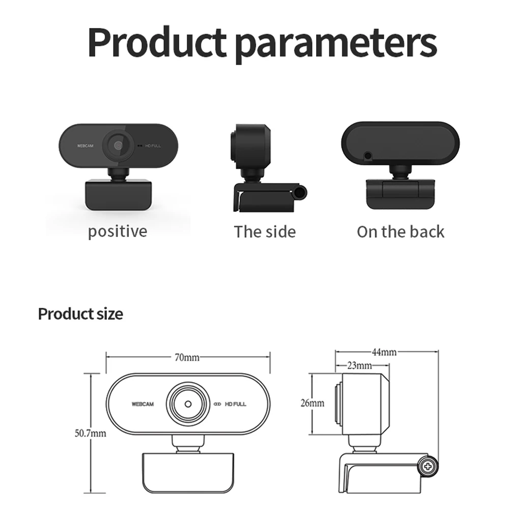 Top Dropshippg Webcam 1080P HD Web Camera With Microphone USB Web Cam For PC Computer Mac Laptop Live Broadcast Skype Mini