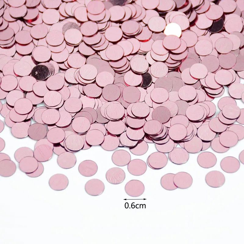 15g/bag 6mm Round Sequins Sprinkles Rose Gold Silver Blue Acrylic Table Scatters Wedding Decoration Spraying Confetti DIY Crafts