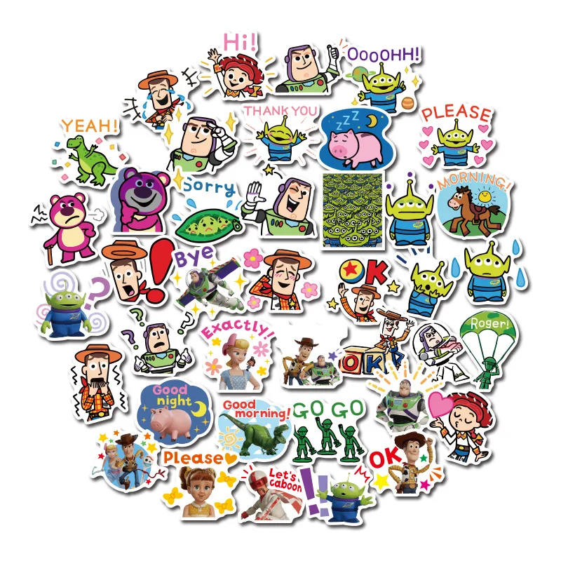 Disney Cartoon Toy Story 40pcs Sticker Waterproof Sticker Water Cup Computer Decoration Sticker Mix Not Repeat