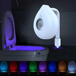 8 Colors Smart PIR Motion Sensor Toilet Seat Night Light Waterproof Backlight For Toilet Bowl LED Luminaria Lamp WC Toilet Light