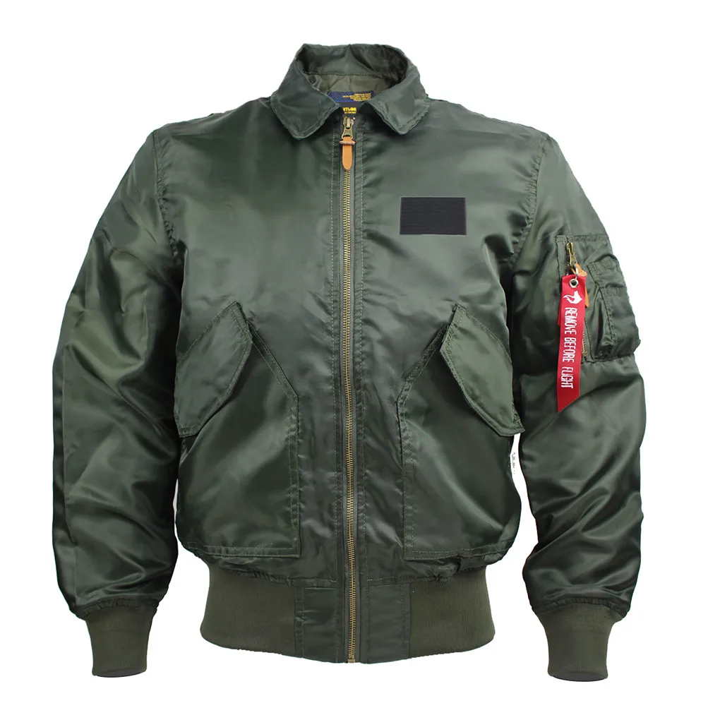 

Shanghai Story Men's Casual Autumn Air Force Jackets Without Padding Zipper Flight Pilot Bomber Jacket