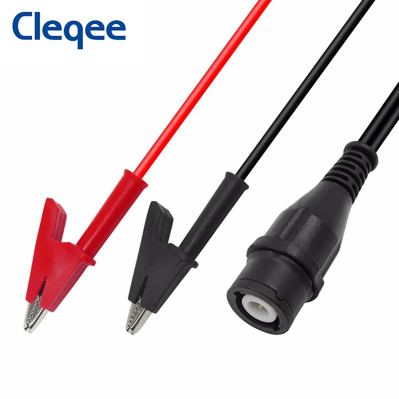 Cleqee P1205 BNC maschio a doppio coccodrillo cavi di prova cavo coassiale per generatore di funzioni oscilloscopio 120CM