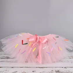 Baby Pink Candy Donut Girl Tutu skirt Baby 1st Birthday Party Costume Kids Dance Skirt Infant Toddler Tulle Skirt Newborn-5T 6T