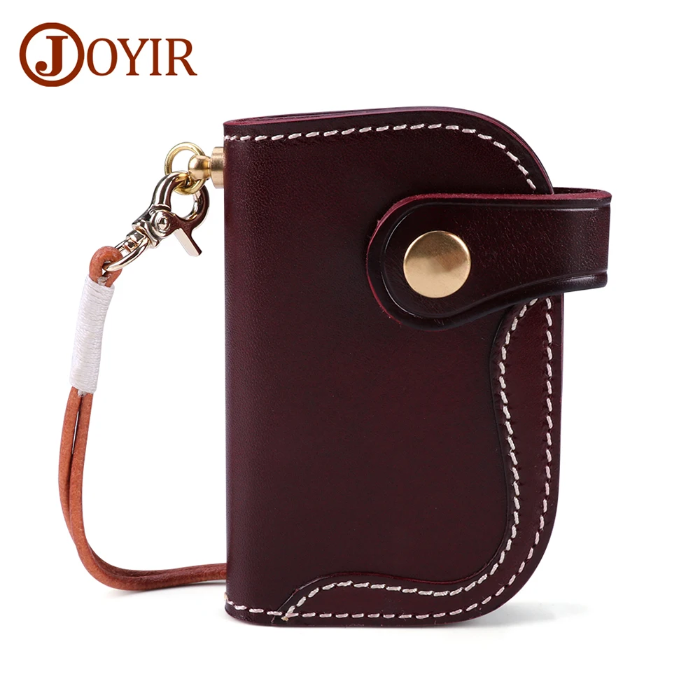 

JOYIR Genuine Leather Men Key Wallet Zipper Housekeeper Key Pouch Holder Keychain Vintage Style Keys Organizer Purse Card Holder