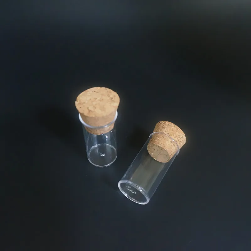 20pcs/lot 24x45mm Flat Bottom Plastic Test Tube, Drosophila Vials culture tube with Cork Stoppers Dia 24mm, Length 45mm