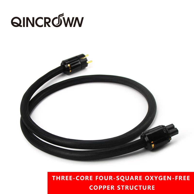 Amplificador de audio de alta gama Hifi OFC cobre puro Shuko Euro EU + IEC AC hembra chapado en oro cable de alimentación