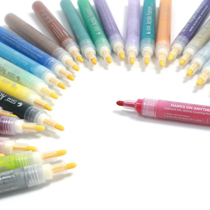 Acrylic Odorless Water Mark Pen Student Art Pen Water Paint Pen 24 Colors Watercolor Pencils Stationery