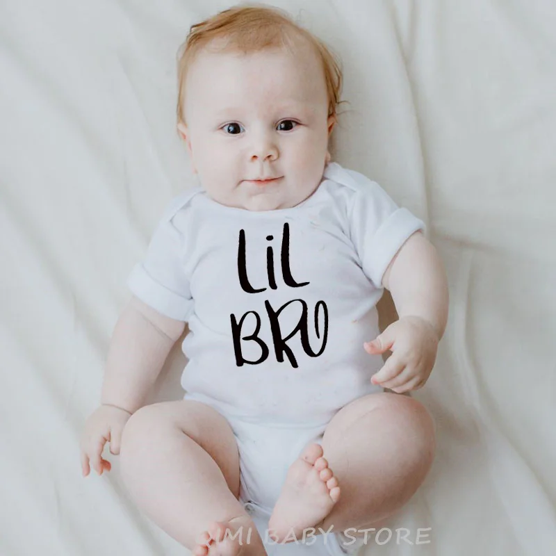 1pc Family Matching Summer T-shirt Big Bro & Lil Bro BoyTees Newborn Toddler Romper Big Brother Little Brother Sibling Outfits