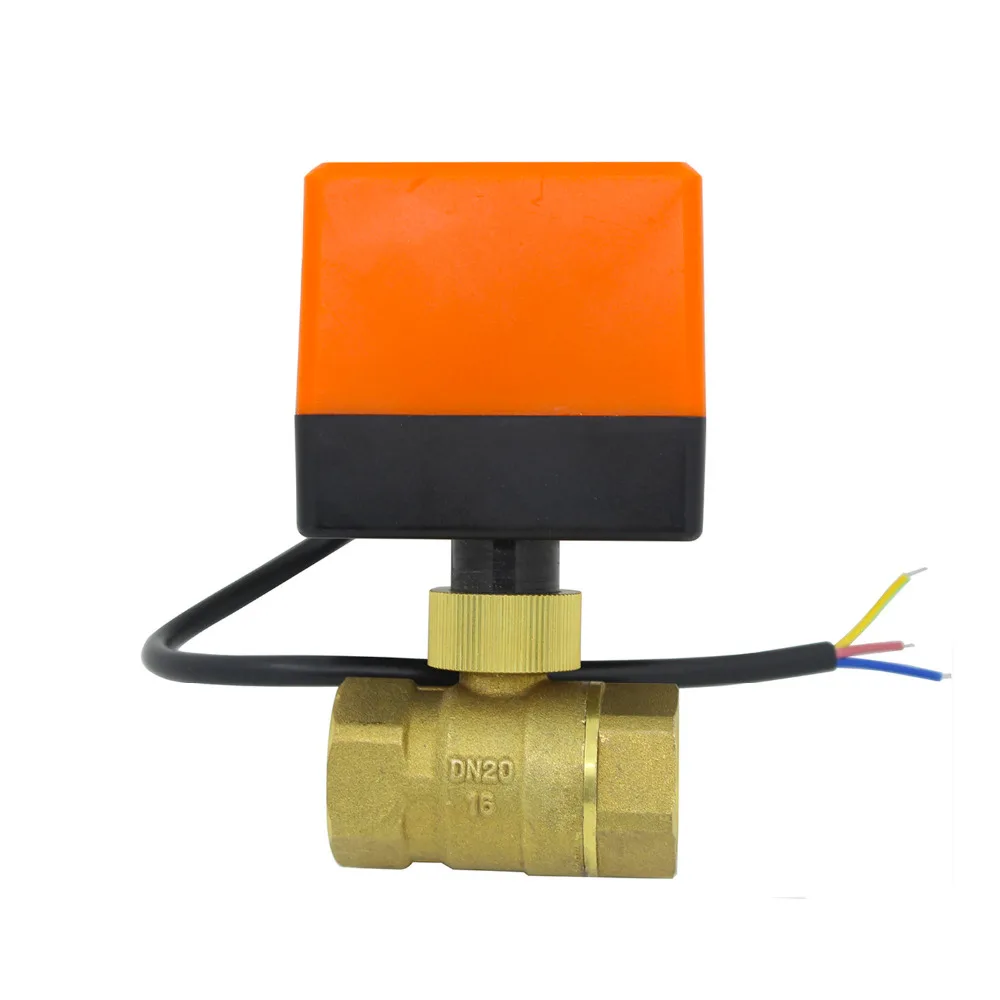 

DN20 AC220v DC24v DC12v electric motorized brass ball valve with electric drive actuator 2 way G3/4 plumbing CN01