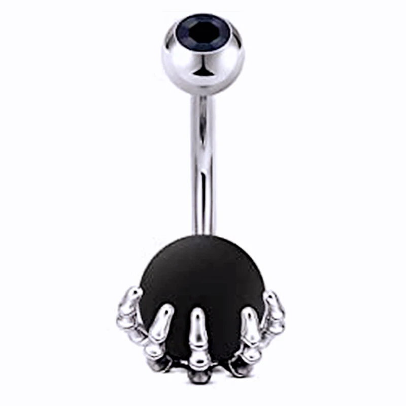 14G Stainless Steel Crystal Pendant Belly Button Rings Sexy Navel Piercing Ombligo Nombril Black Navel Ring Women Body Jewelry