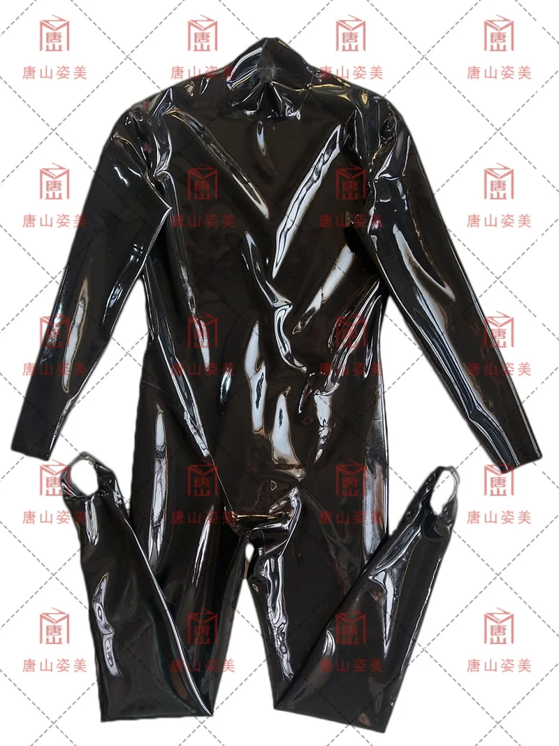 MEN LATEX CATSUIT SHOULDER ZIP FOOTLESS CUSTOM MADE